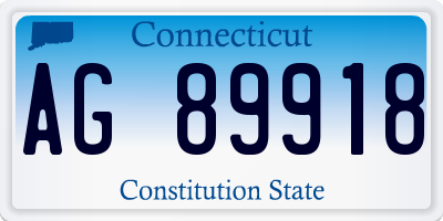CT license plate AG89918