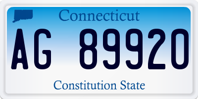 CT license plate AG89920
