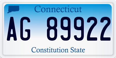 CT license plate AG89922