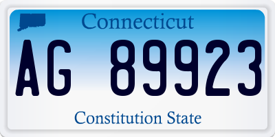 CT license plate AG89923