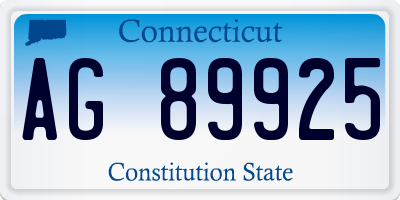 CT license plate AG89925