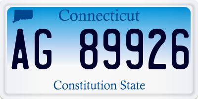 CT license plate AG89926