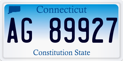 CT license plate AG89927