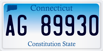 CT license plate AG89930