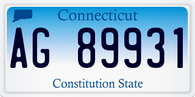 CT license plate AG89931