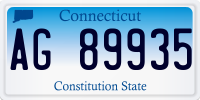 CT license plate AG89935
