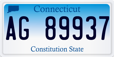 CT license plate AG89937