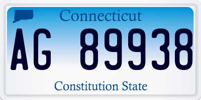 CT license plate AG89938