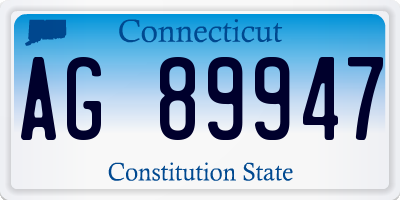CT license plate AG89947