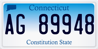 CT license plate AG89948