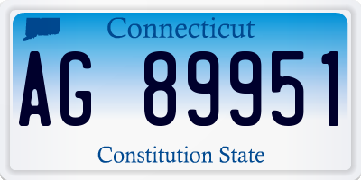 CT license plate AG89951