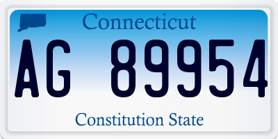 CT license plate AG89954