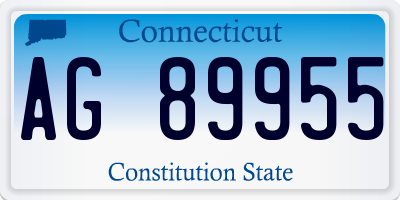 CT license plate AG89955