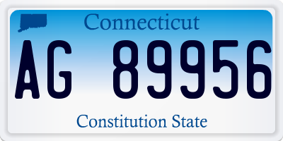 CT license plate AG89956