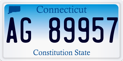 CT license plate AG89957