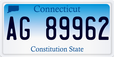 CT license plate AG89962