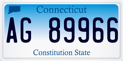 CT license plate AG89966