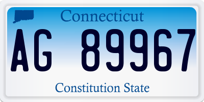 CT license plate AG89967