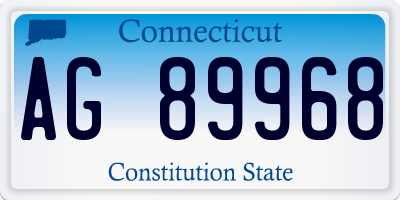 CT license plate AG89968