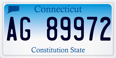 CT license plate AG89972