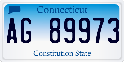CT license plate AG89973
