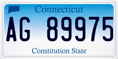 CT license plate AG89975