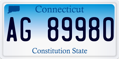 CT license plate AG89980
