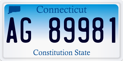 CT license plate AG89981