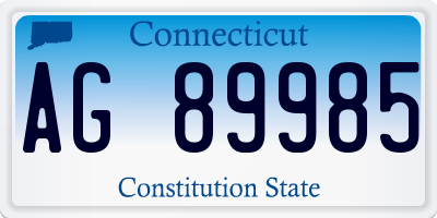 CT license plate AG89985