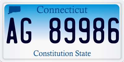 CT license plate AG89986