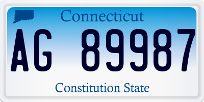 CT license plate AG89987