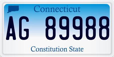 CT license plate AG89988