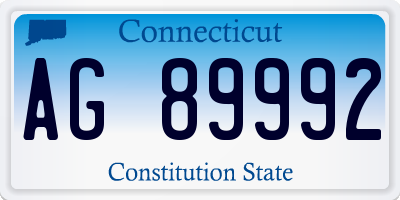 CT license plate AG89992