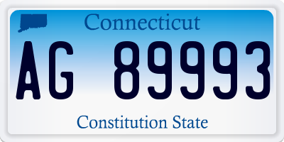 CT license plate AG89993