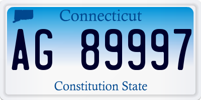 CT license plate AG89997