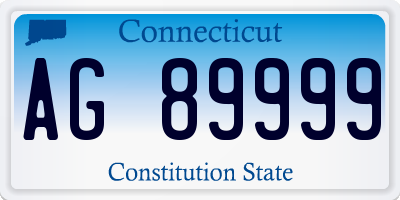 CT license plate AG89999