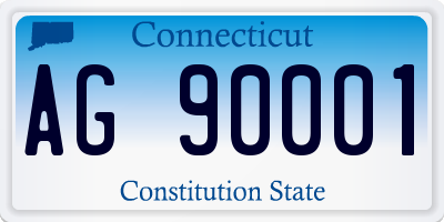 CT license plate AG90001