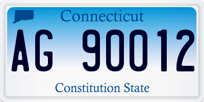 CT license plate AG90012