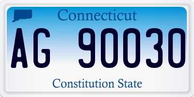 CT license plate AG90030