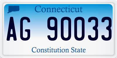 CT license plate AG90033