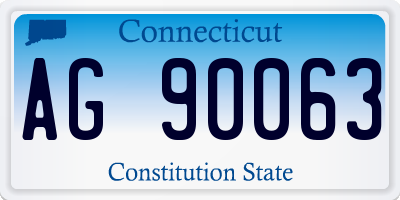CT license plate AG90063