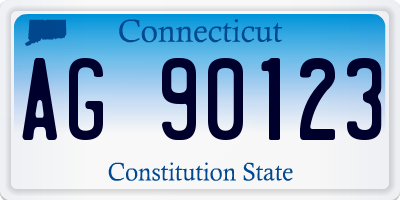 CT license plate AG90123