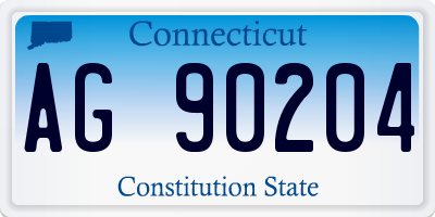 CT license plate AG90204