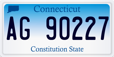 CT license plate AG90227