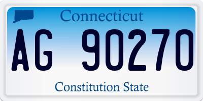CT license plate AG90270