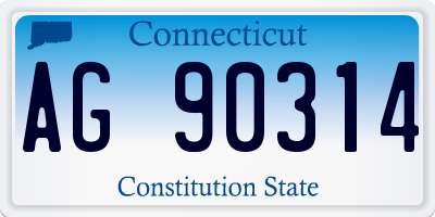 CT license plate AG90314
