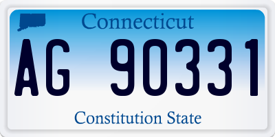 CT license plate AG90331