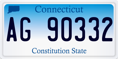 CT license plate AG90332