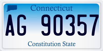 CT license plate AG90357