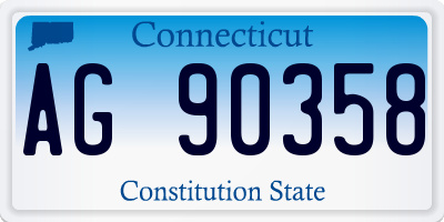 CT license plate AG90358